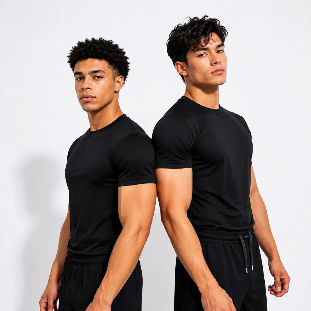 Double Down – Black Dryfit T-Shirt (Pack of 2)
