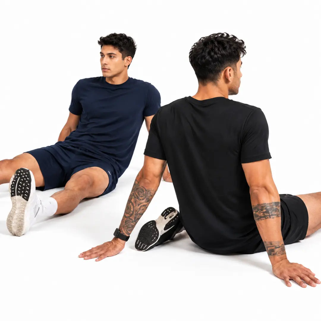 Double Down – Black and Navy Dryfit T-Shirt