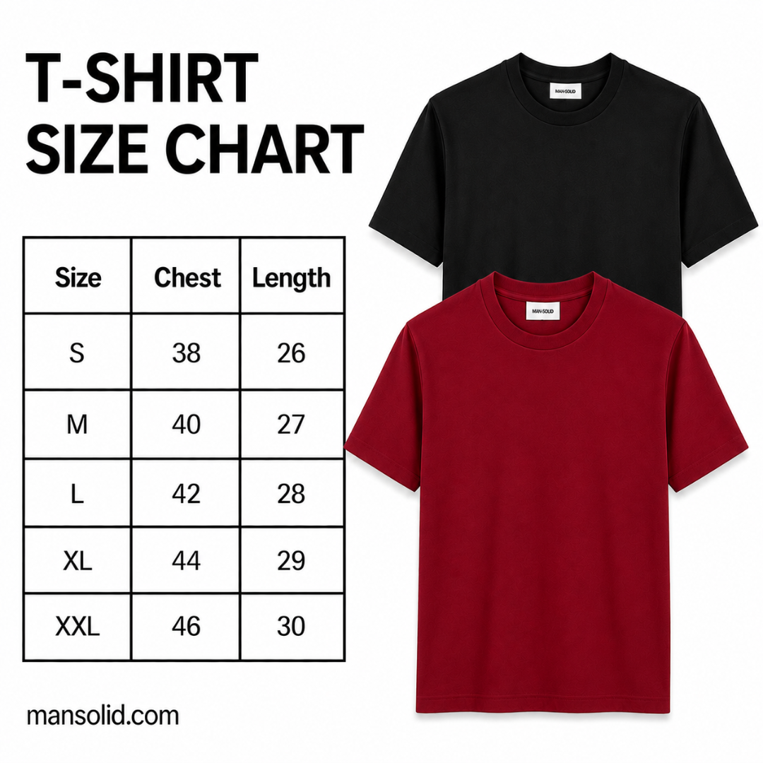 Double Down – Black and Maroon Cotton T-Shirt