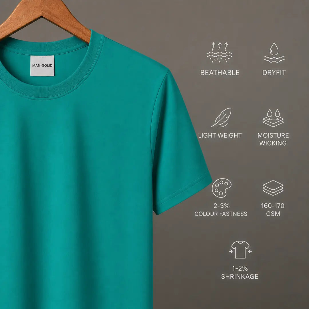 Double Down – Black and Emerald Green Dryfit T-Shirt
