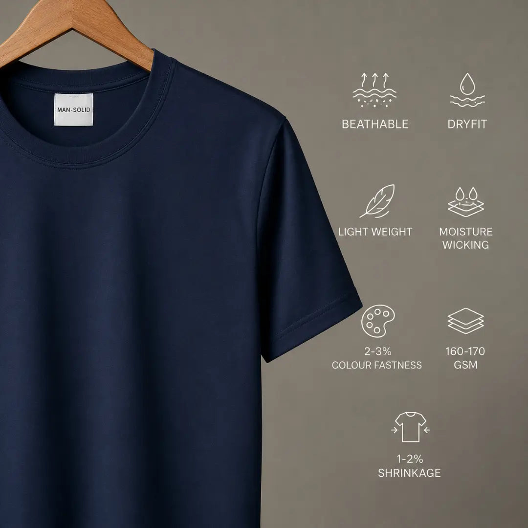 Double Down – Navy and Sky Blue Dryfit T-Shirt