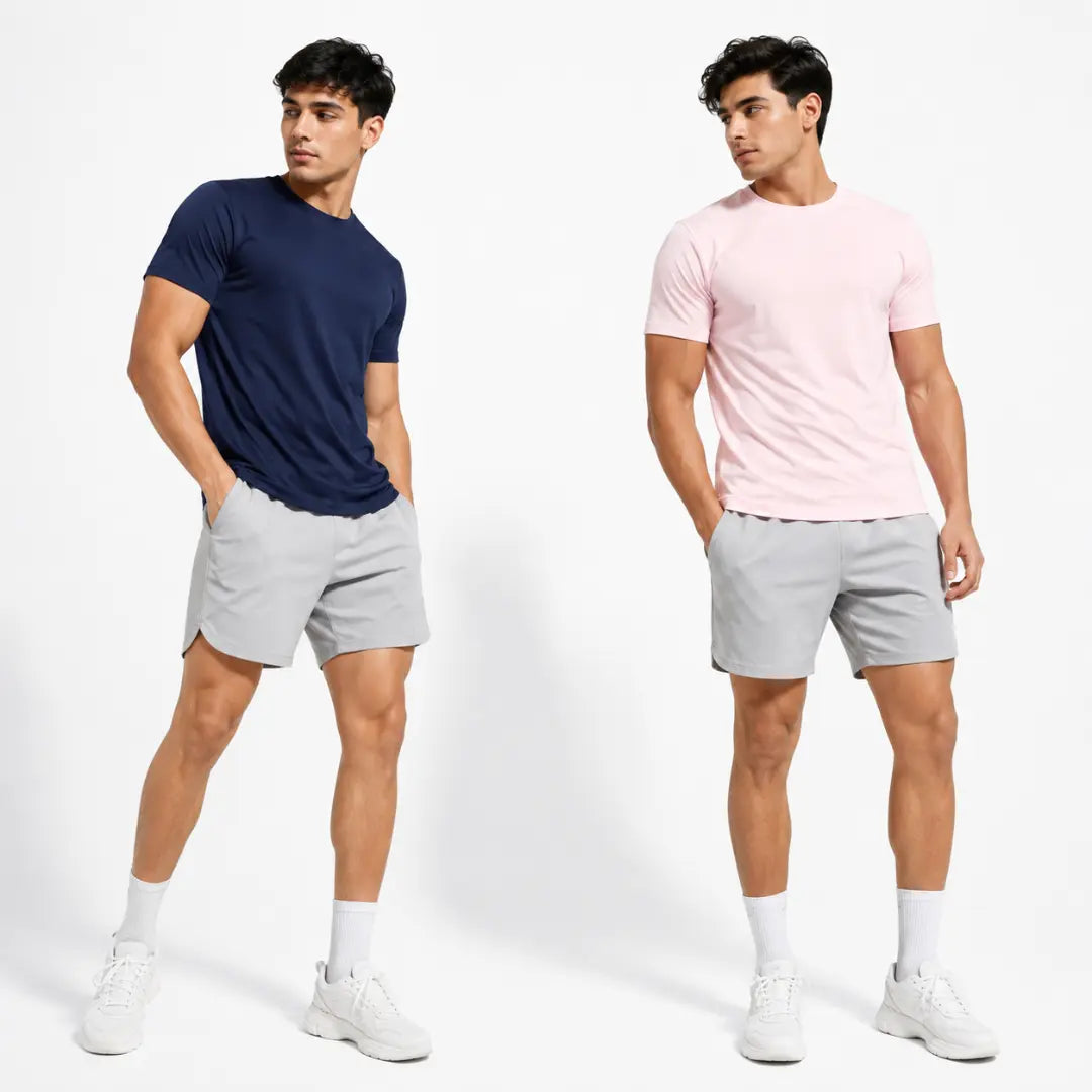 Double Down – Navy and Baby Pink Dryfit T-Shirt