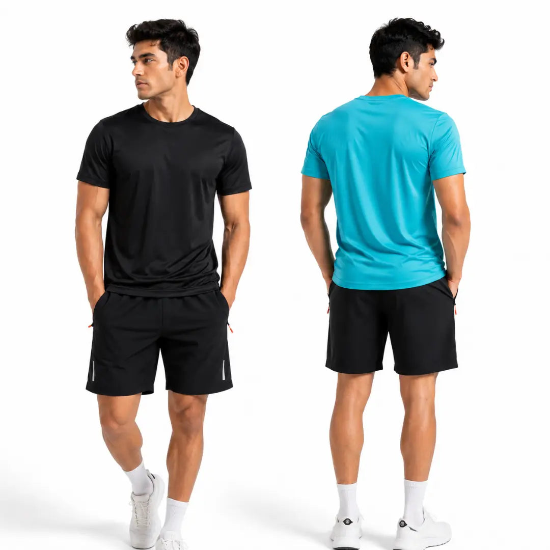 Double Down – Black and Tiffany Blue Dryfit T-Shirt
