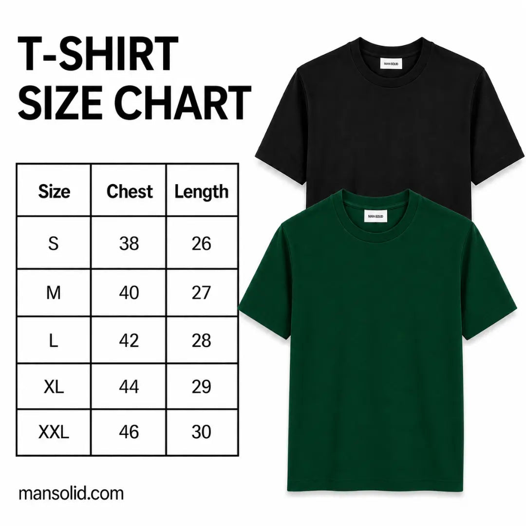 Double Down – Black and Bottle Green Cotton T-Shirt - Man-Solid®