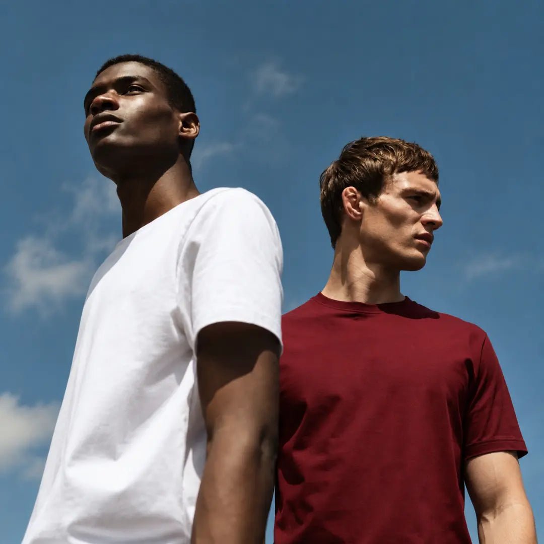 Double Down – White and Maroon Cotton T-Shirt - Man-Solid®
