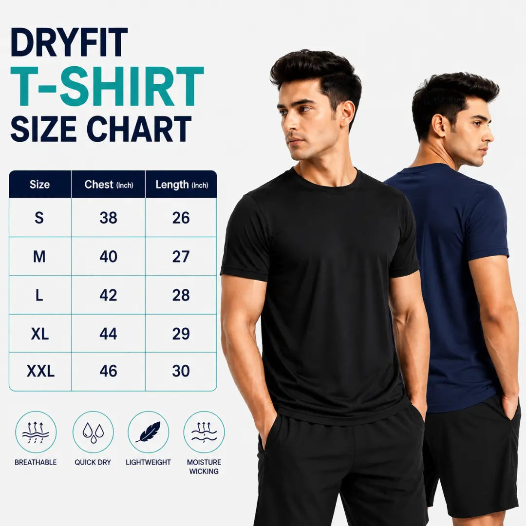 Double Down – Black and Navy Dryfit T-Shirt