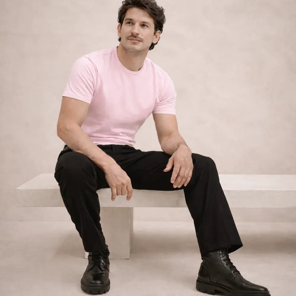 Man - Solid Baby Pink Dry Fit Active T-Shirt - Man - Solid®