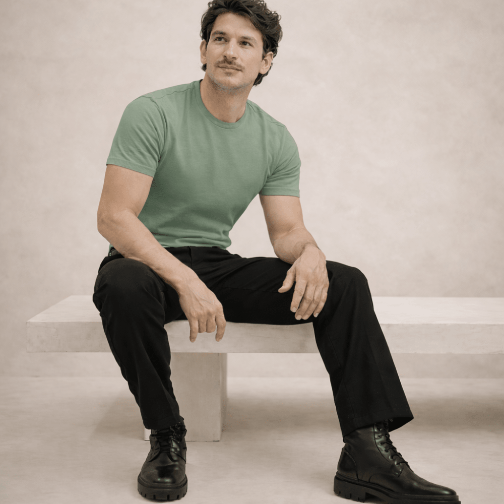 Man - Solid Basil Dry Fit Active T-Shirt - Man - Solid®