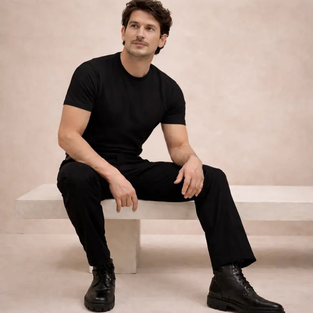 Man - Solid Black Dry Fit Active T-Shirt - Man - Solid®