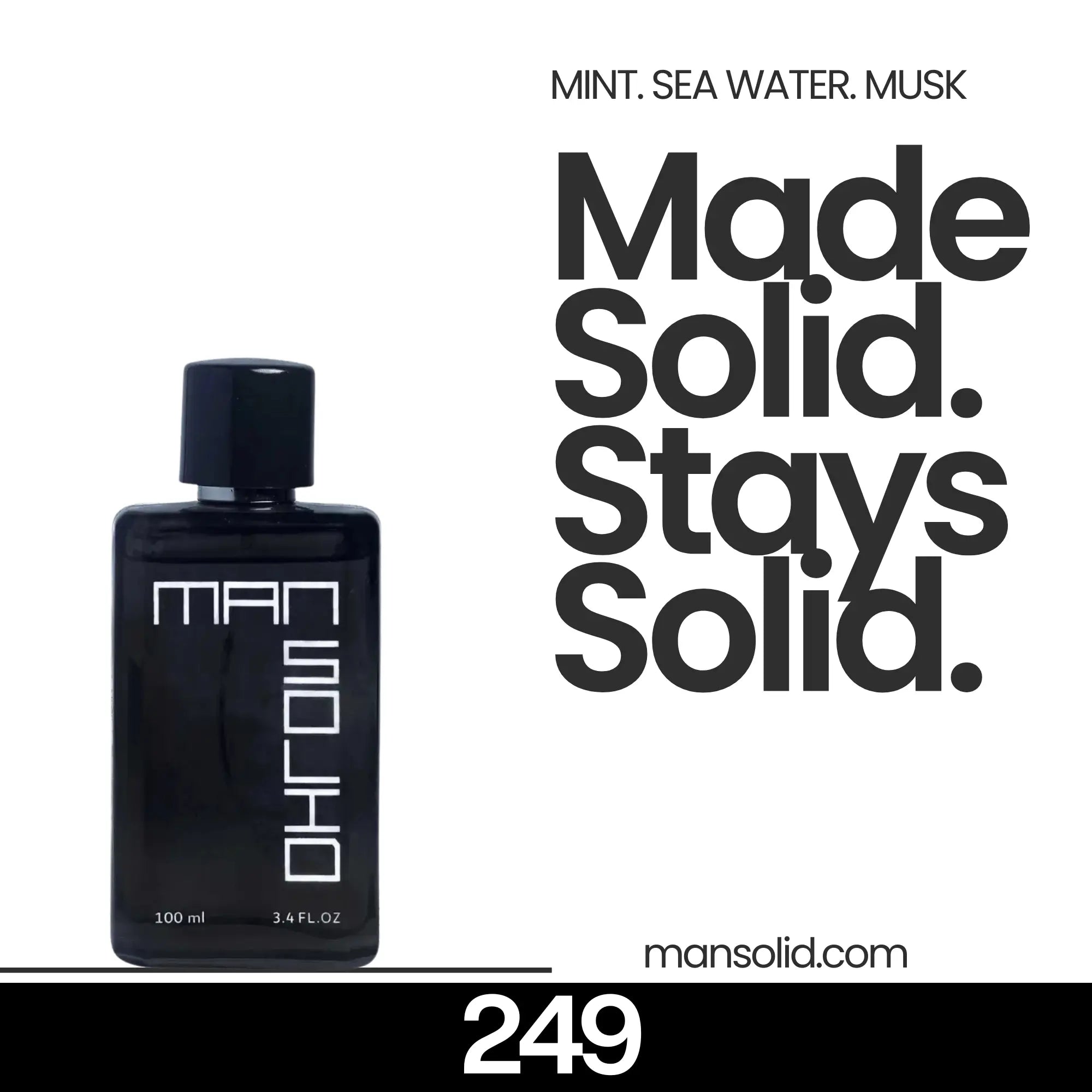 Man - Solid Black Official | 100 ML | An Aquatic and Fresh Citrus Blend | Non Alcoholic - Man - Solid®