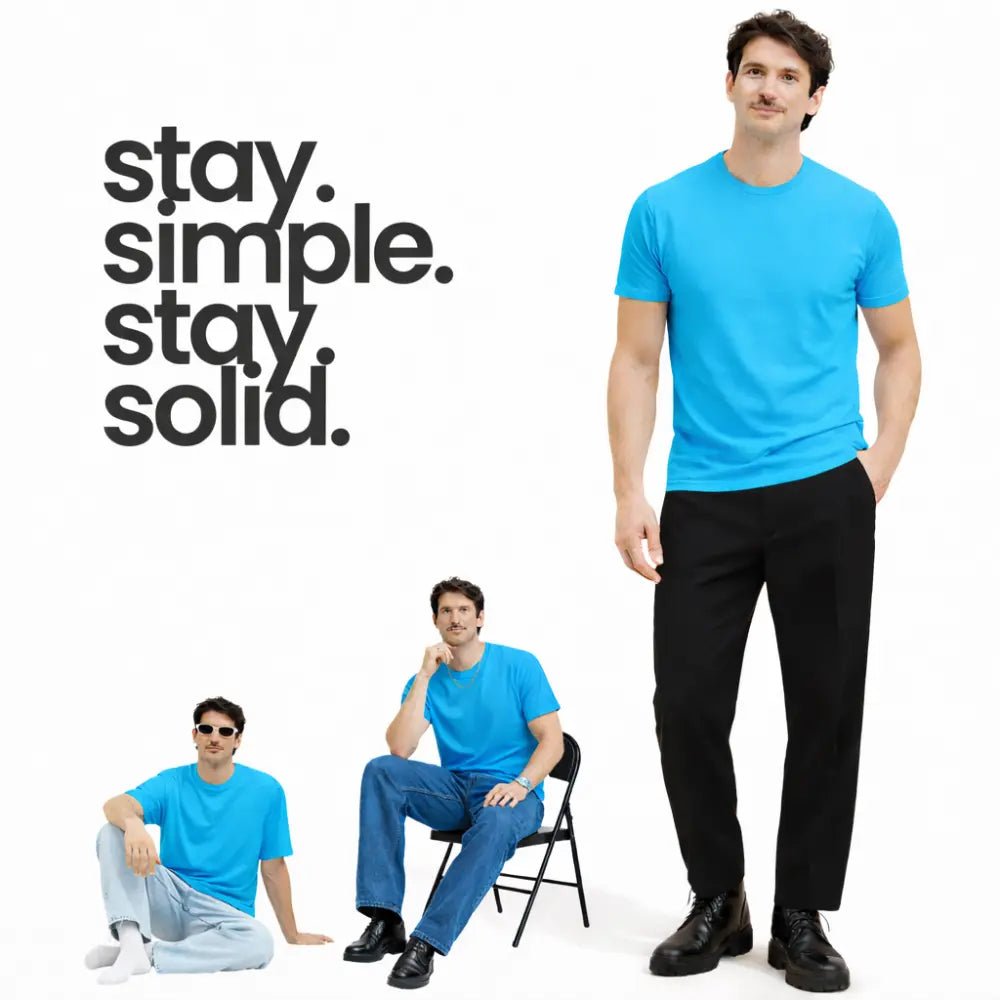 Man - Solid Sky Blue Dry Fit Active T-Shirt - Man - Solid®