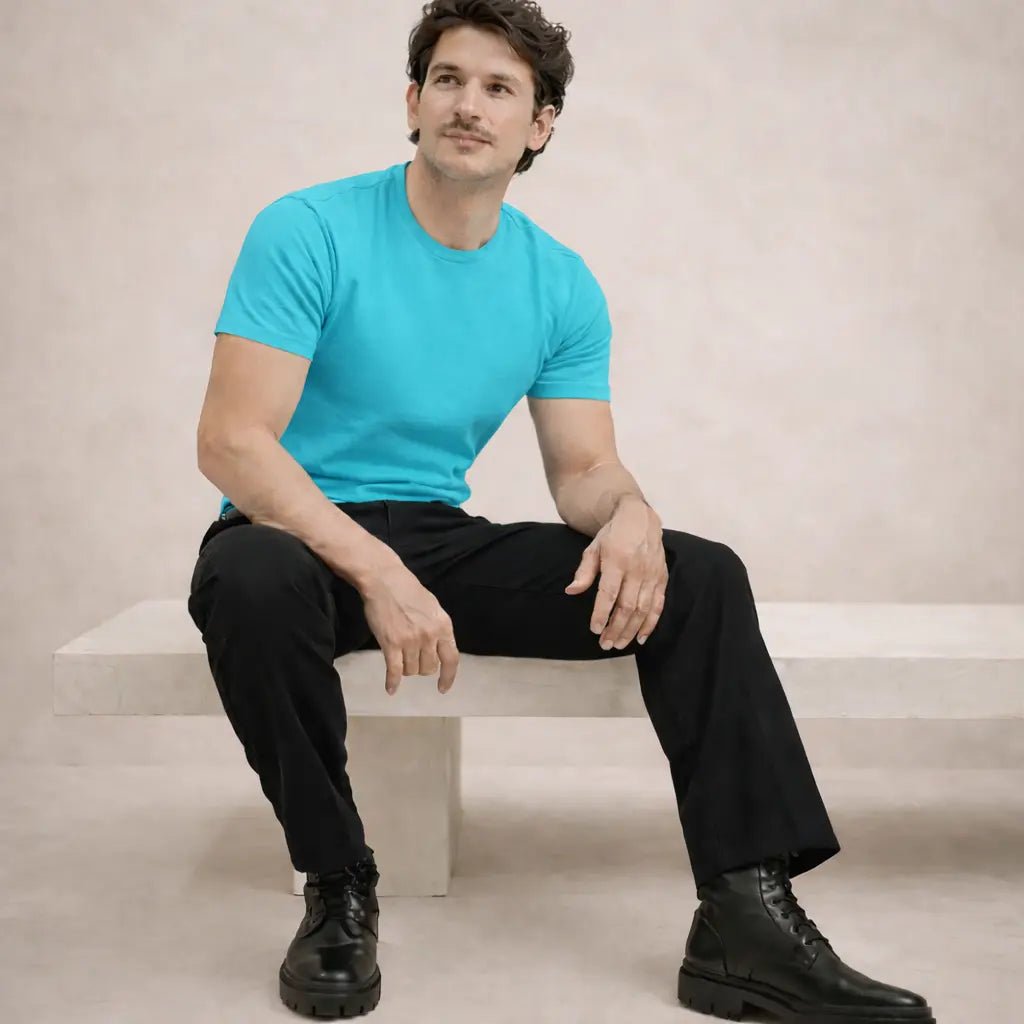 Man - Solid Tiffany Blue Dry Fit Active T-Shirt - Man - Solid®