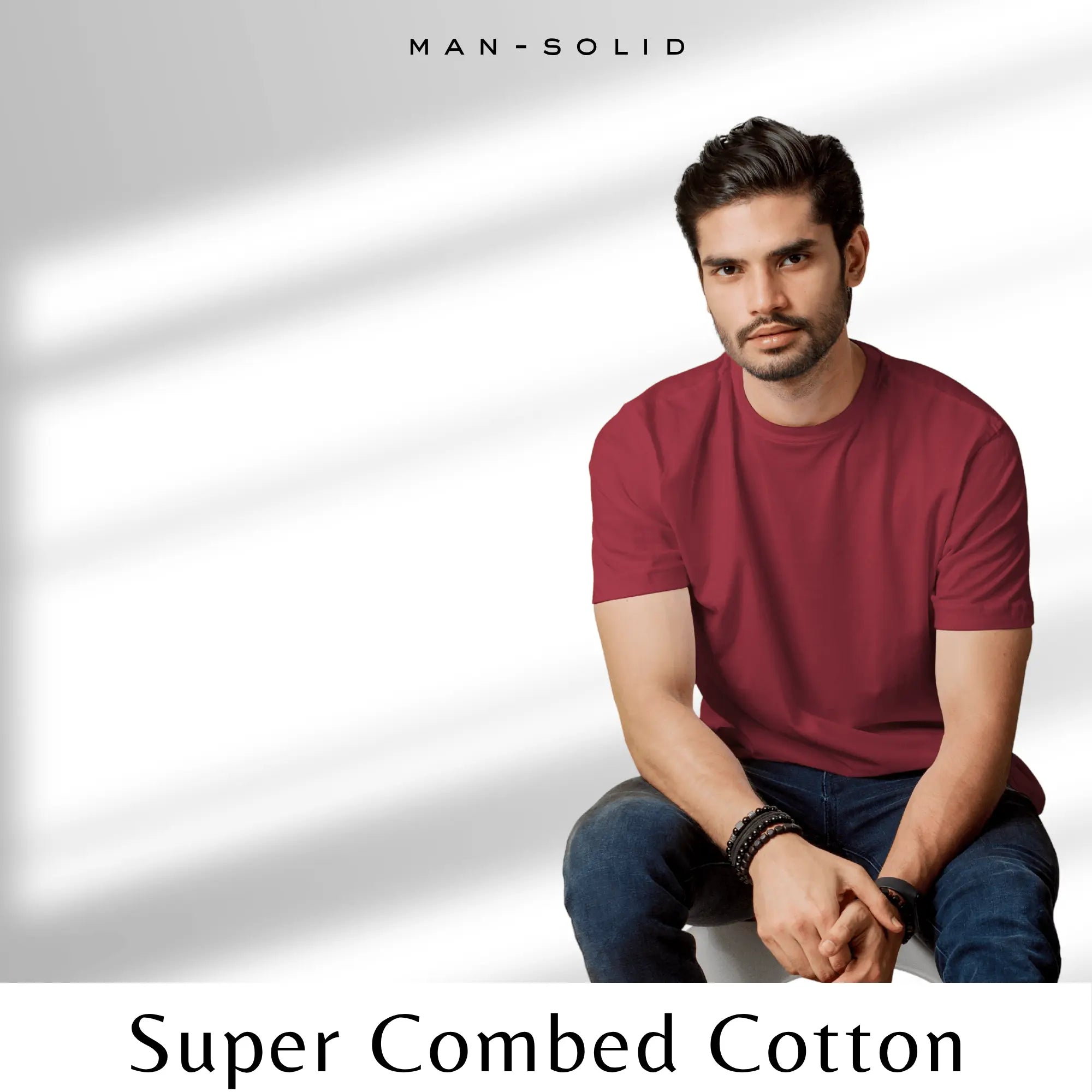 Quintessential Maroon – Cotton Round Neck T-Shirt - Man - Solid®