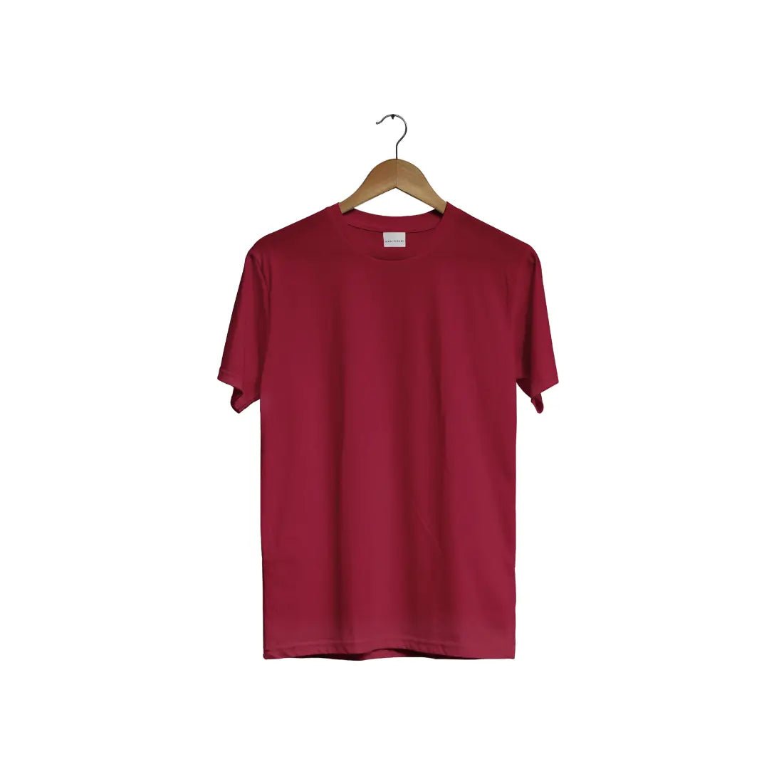 Quintessential Maroon – Cotton Round Neck T-Shirt - Man - Solid®