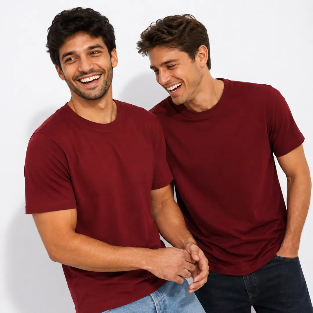 Double Down – Maroon and Maroon T-Shirt