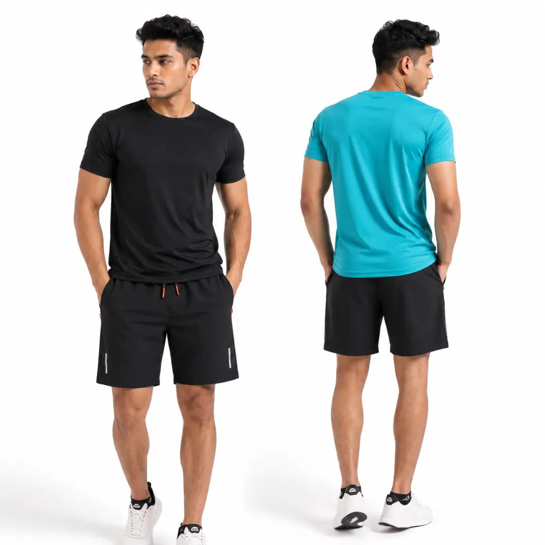 Double Down – Black and Tiffany Blue Dryfit T-Shirt