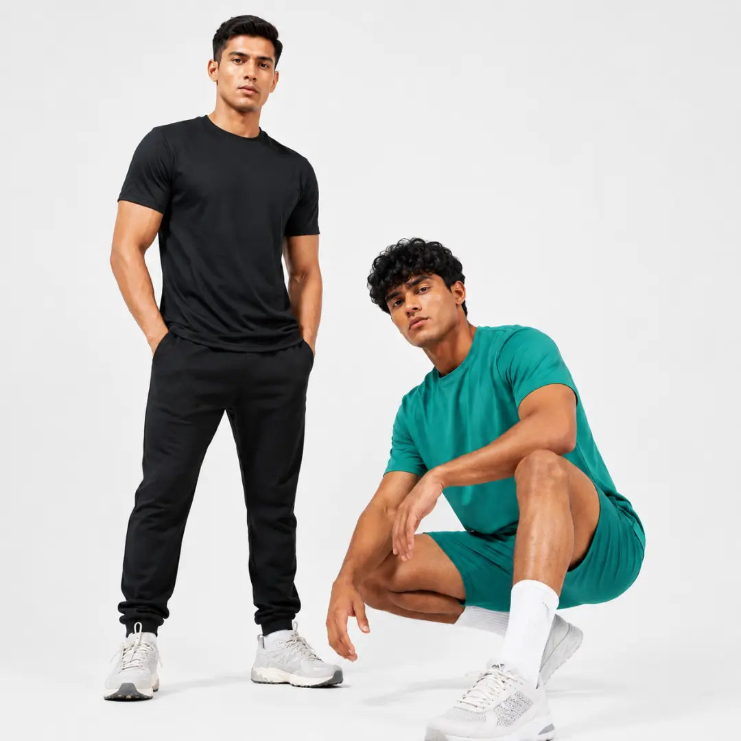 Double Down – Black and Emerald Green Dryfit T-Shirt