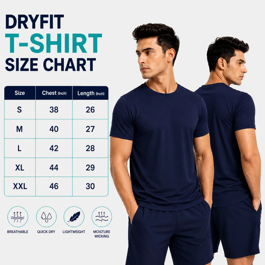 Double Down – Navy Dryfit T-Shirt (Pack of 2)
