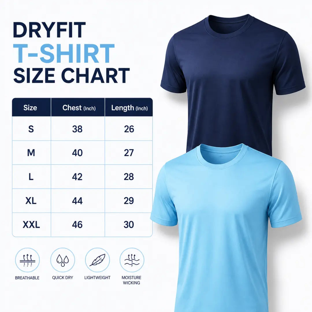 Double Down – Navy and Sky Blue Dryfit T-Shirt