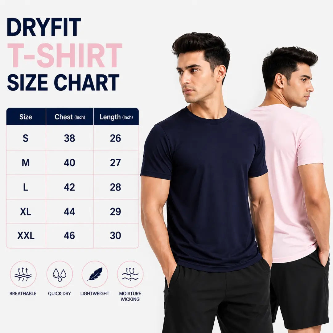 Double Down – Navy and Baby Pink Dryfit T-Shirt