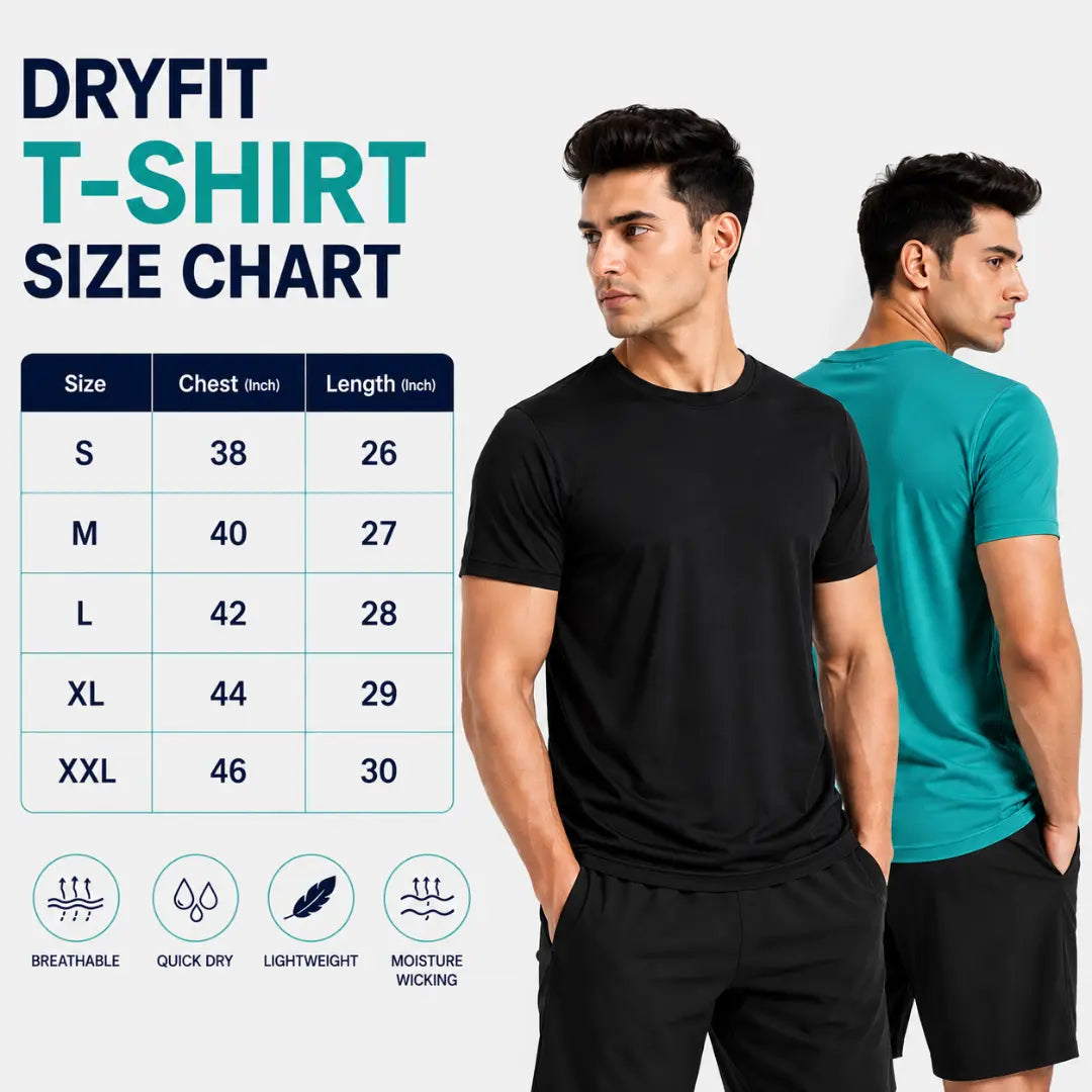 Double Down – Black and Emerald Green Dryfit T-Shirt