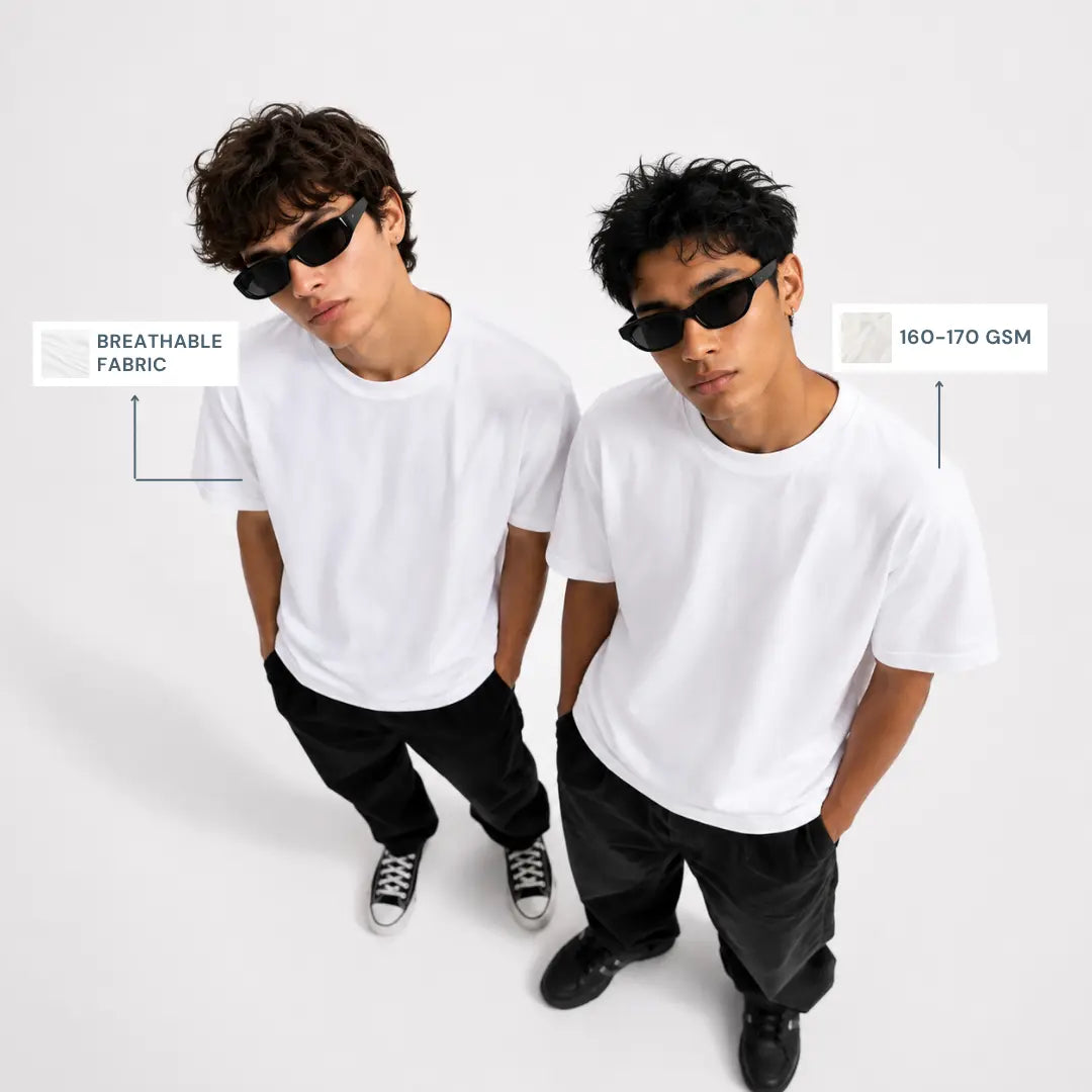 Double Down – White and White T-Shirt