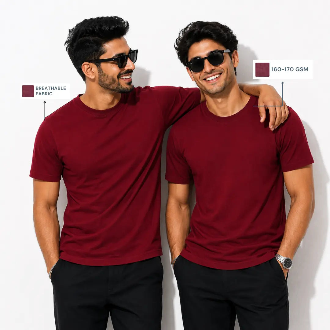 Double Down – Maroon and Maroon T-Shirt