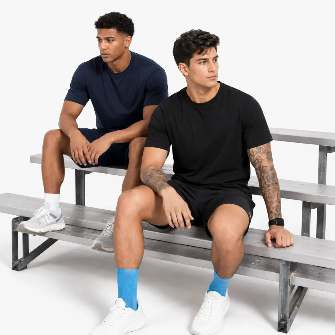 Double Down – Black and Navy Dryfit T-Shirt