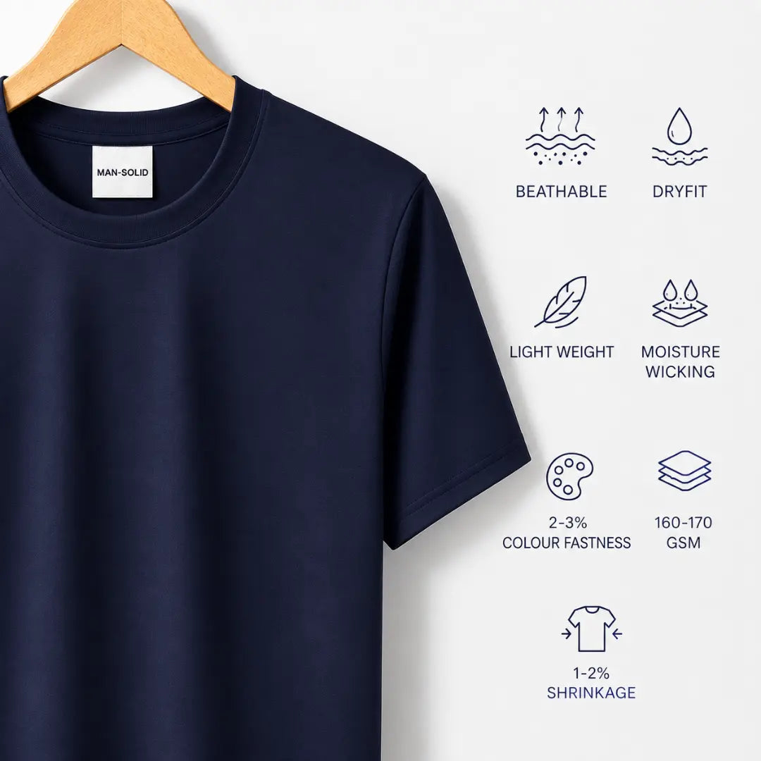 Double Down – Navy Dryfit T-Shirt (Pack of 2)