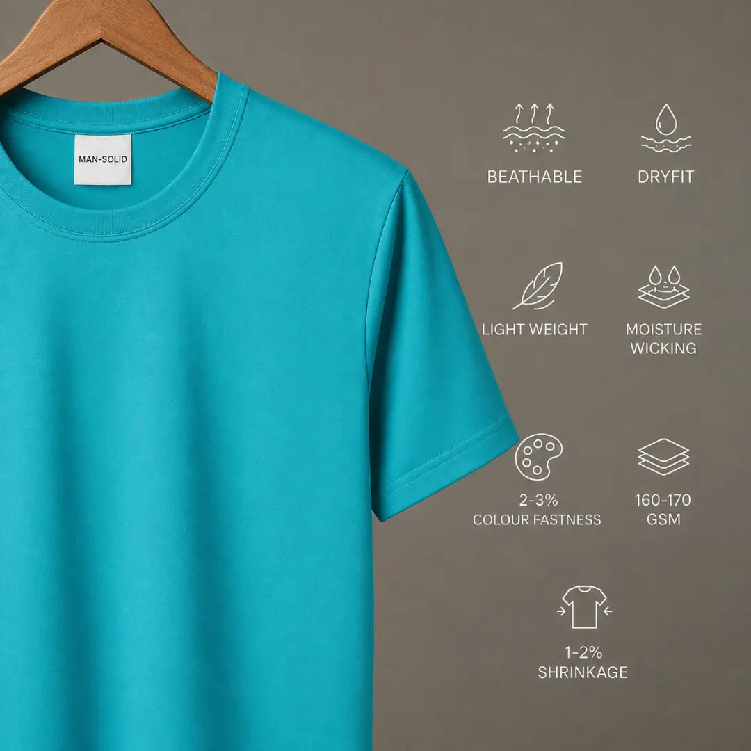 Double Down – Black and Tiffany Blue Dryfit T-Shirt