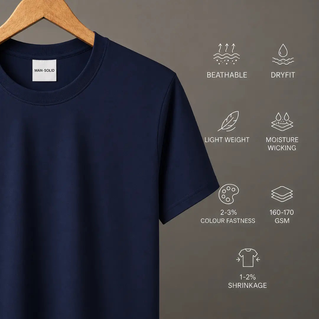 Double Down – Black and Navy Dryfit T-Shirt