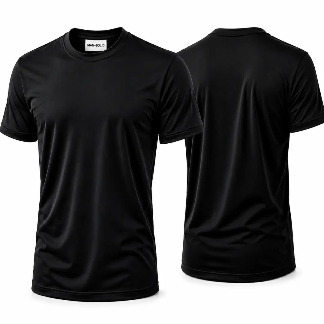 Double Down – Black and Black T-Shirt - Man-Solid®