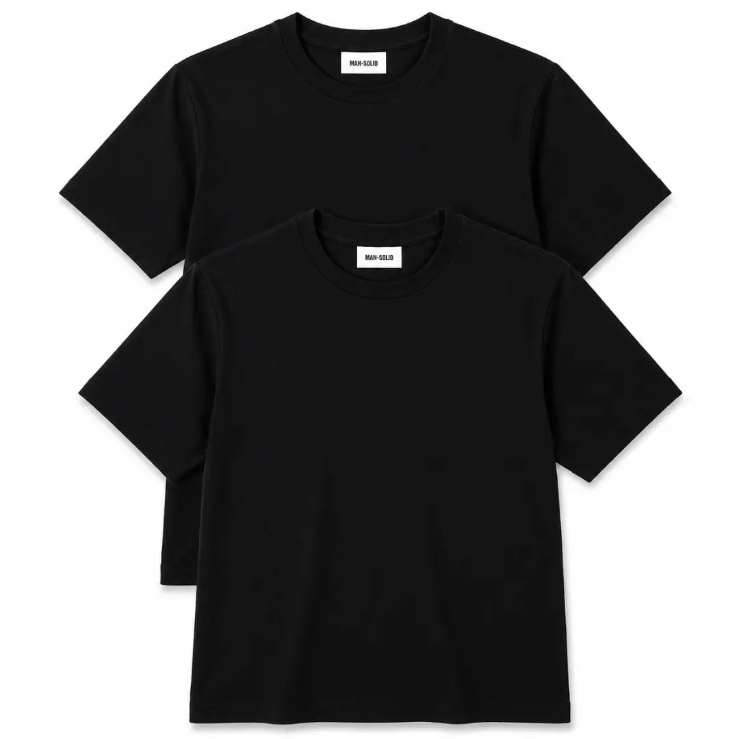Double Down – Black and Black T-Shirt - Man-Solid®
