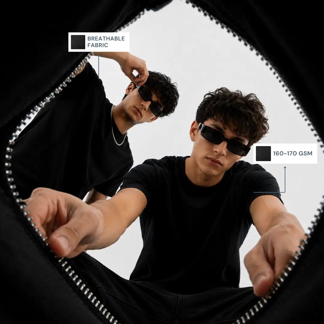 Double Down – Black and Black T-Shirt - Man-Solid®