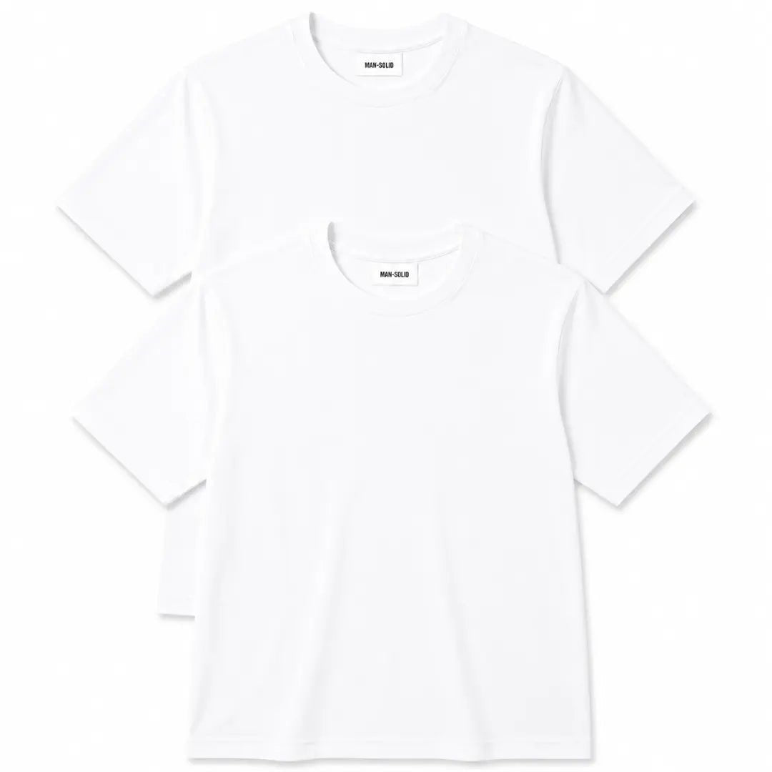 Double Down – White and White T-Shirt - Man-Solid®