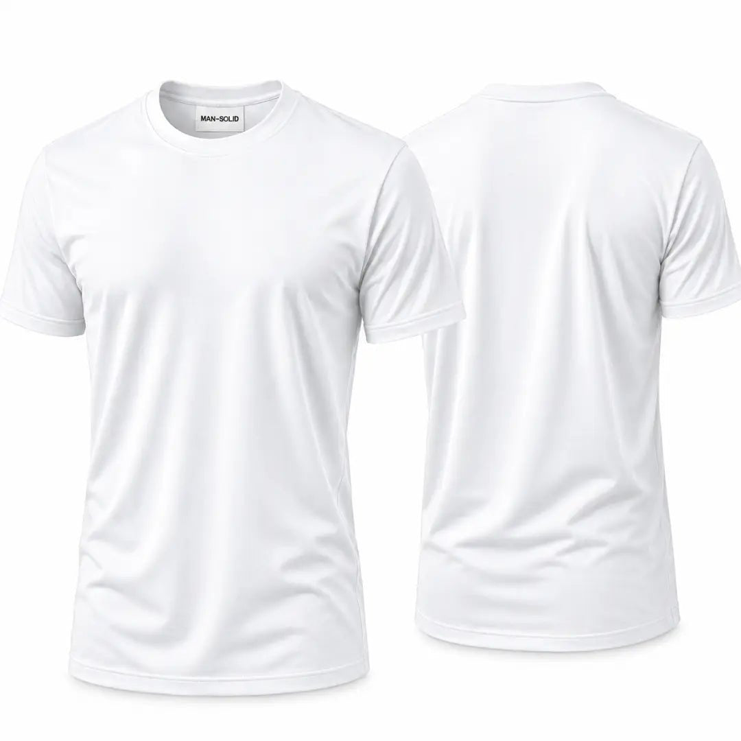 Double Down – White and White T-Shirt - Man-Solid®