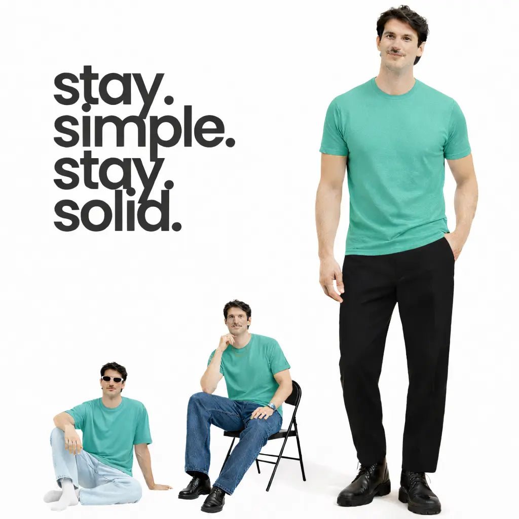 Man - Solid Aqua Green Dry Fit Active T-Shirt - Man - Solid®