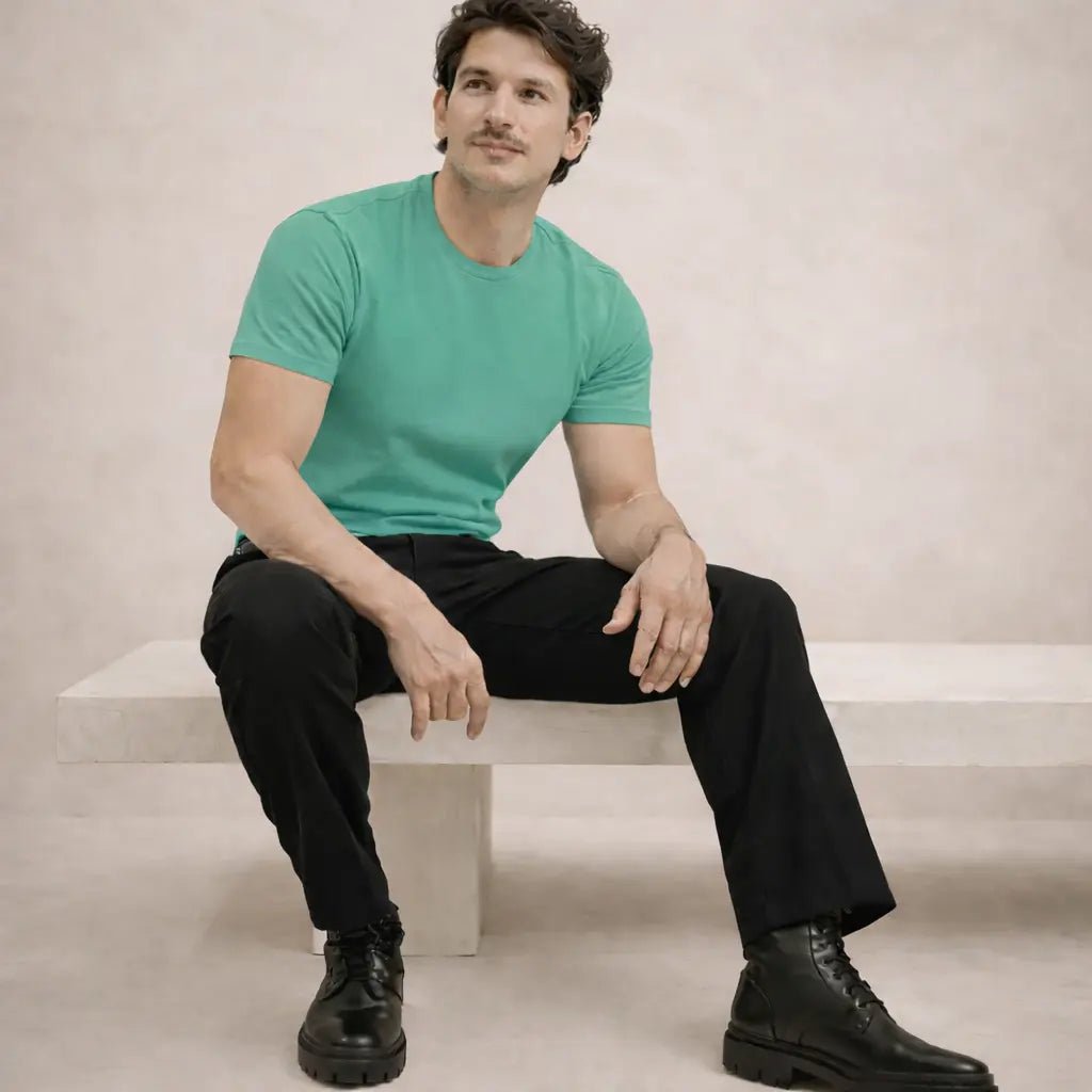 Man - Solid Aqua Green Dry Fit Active T-Shirt - Man - Solid®