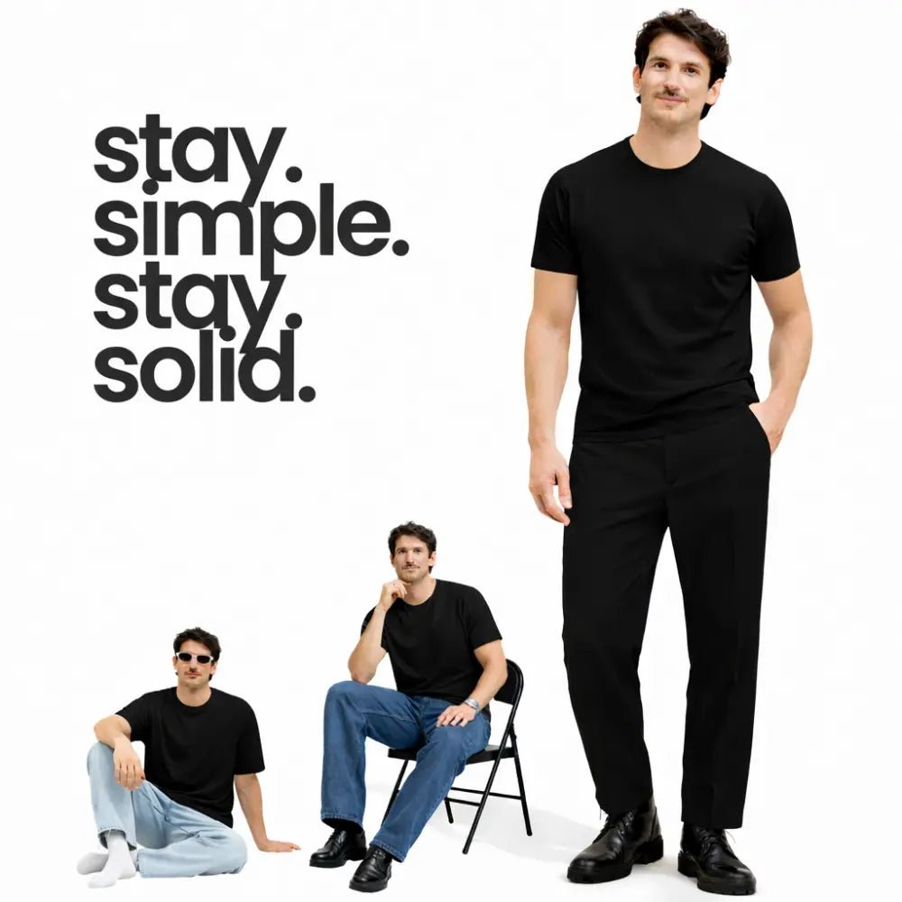 Man - Solid Black Dry Fit Active T-Shirt - Man - Solid®