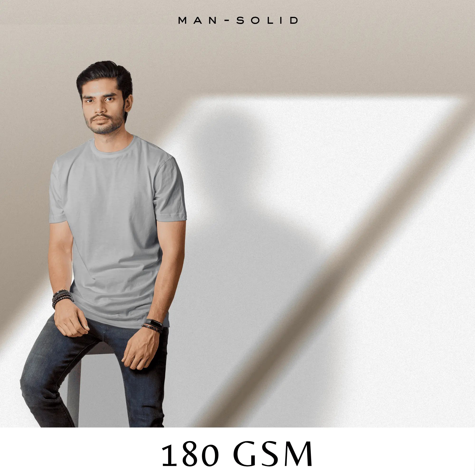 Quintessential Grey Melange – Cotton Round Neck T-Shirt - Man - Solid®