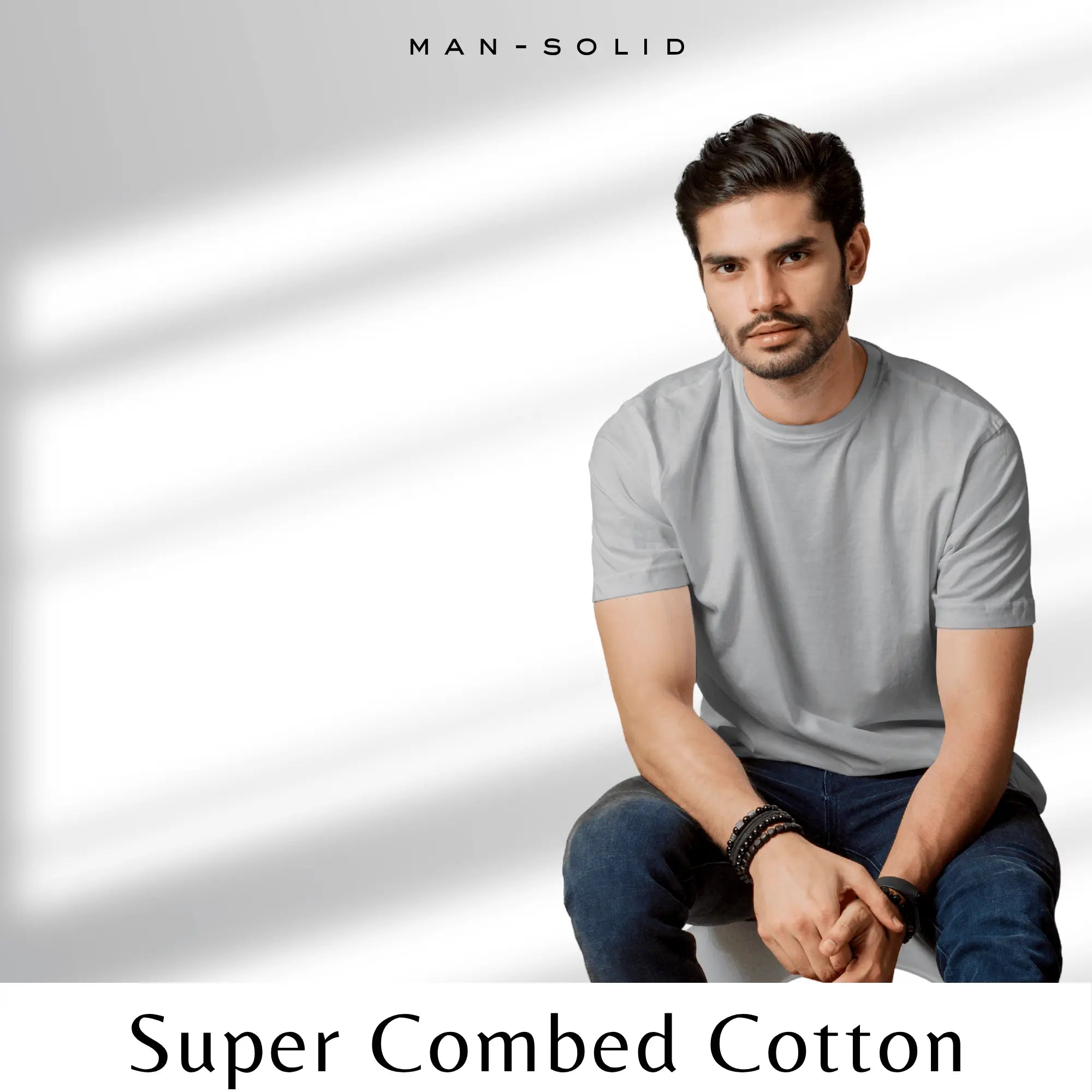 Quintessential Grey Melange – Cotton Round Neck T-Shirt - Man - Solid®